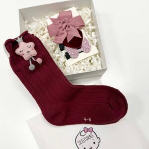 Plaukų segtukų ir kojinyčių rinkinys mergaitėms